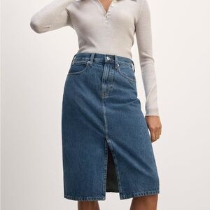 Everlane The Mid-Way Skirt in Deep Atlantic